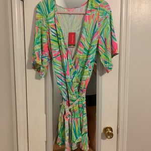 NWT Lilly P Madilyn Romper in tiki pink